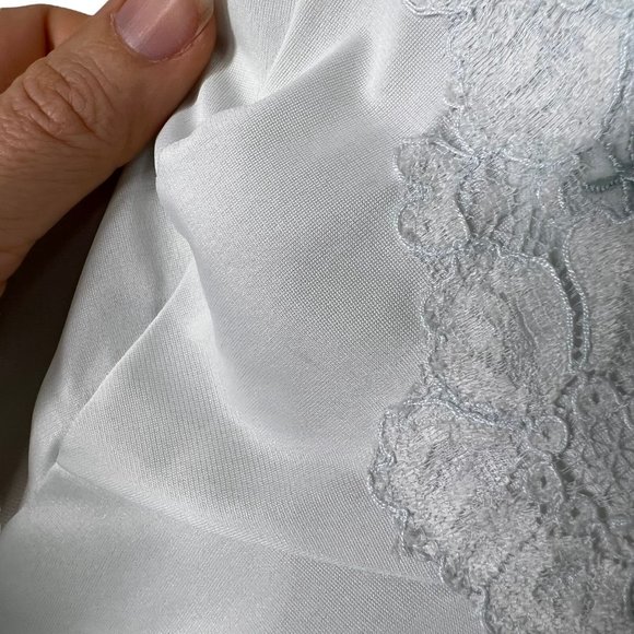 Vintage 70s Light Blue Lace Cami Slip Top Medium - Picture 6 of 6